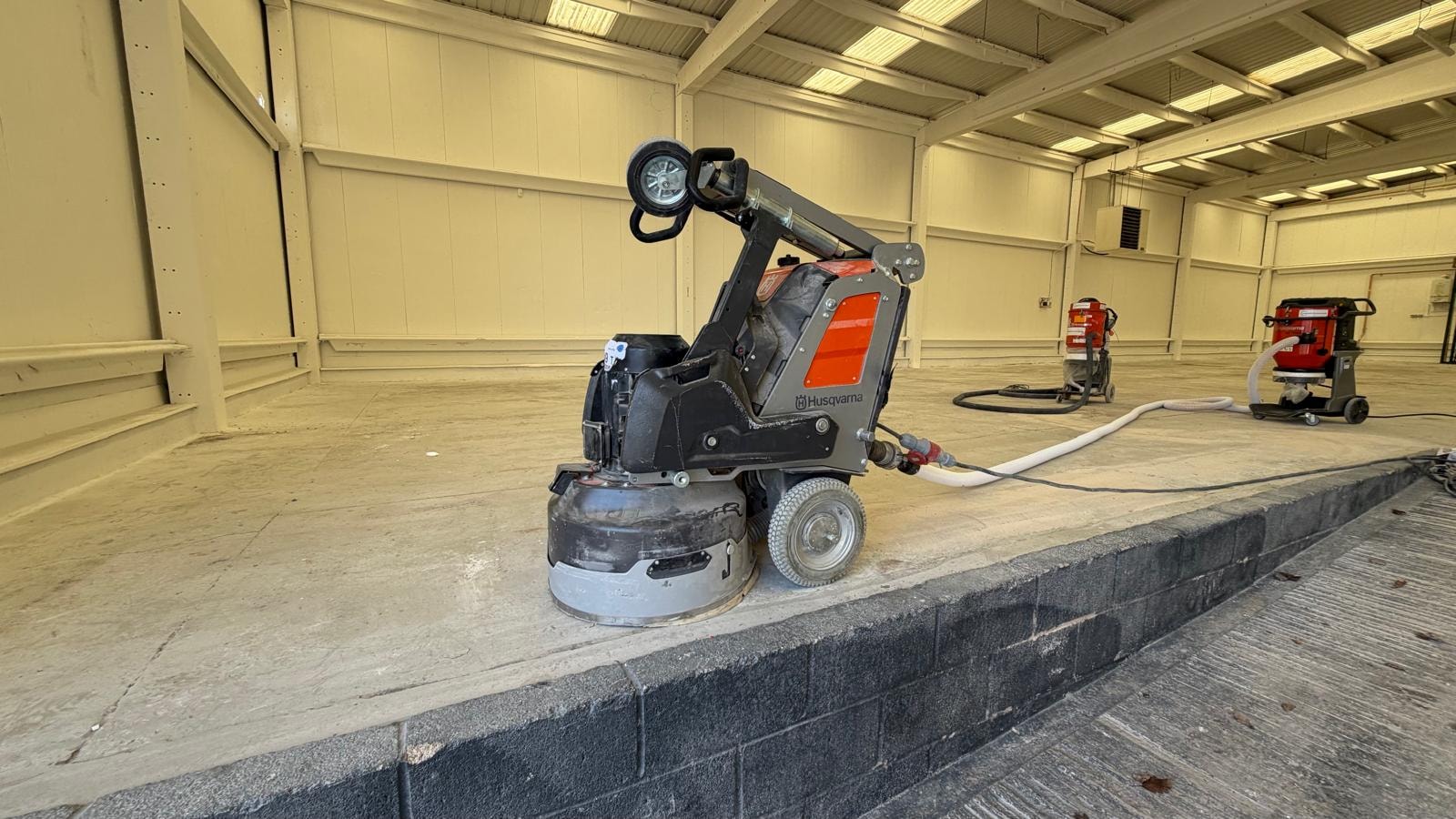 Industrial concrete floor repair work